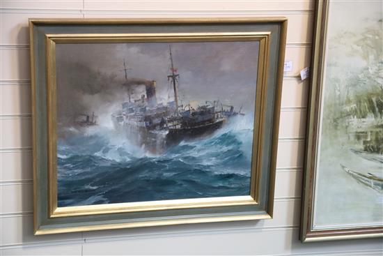 Charles Eddowes Turner (1883-1965) The Red Ensign 20 x 24in.